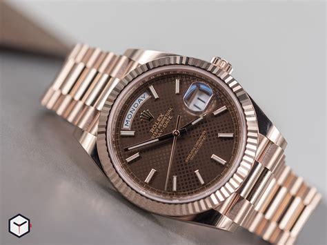 rolex oyster perpetual day date chocolate|rolex day date price new.